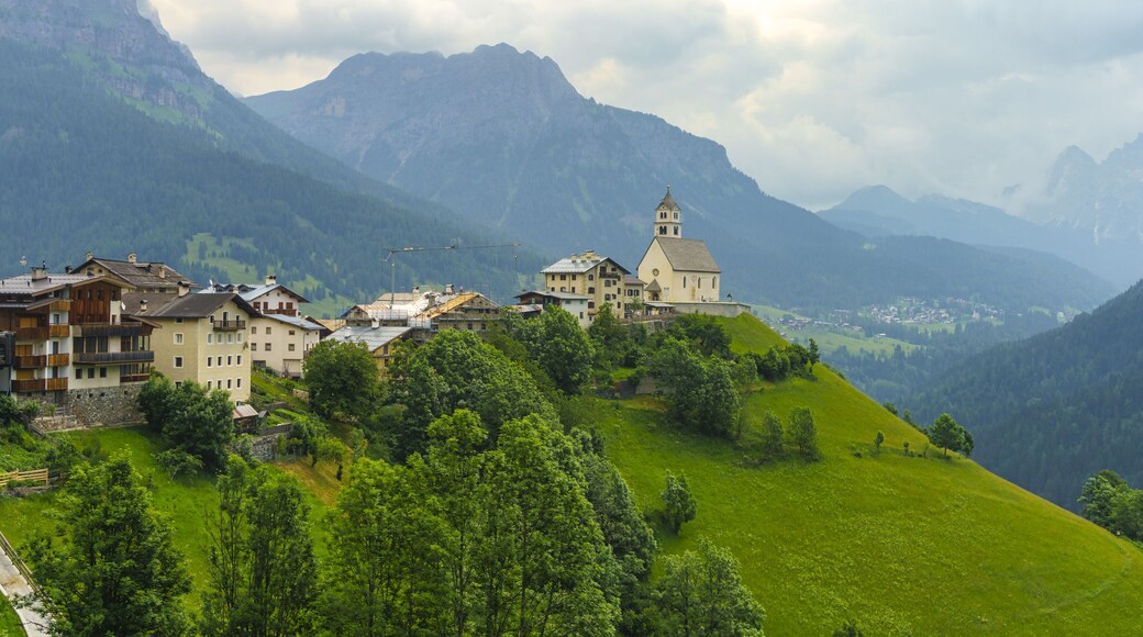 Mountain landscape along the road to Colle Santa Lucia, Dolomites