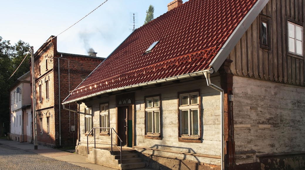 Old street in Nowy Dwor Gdanski. Poland