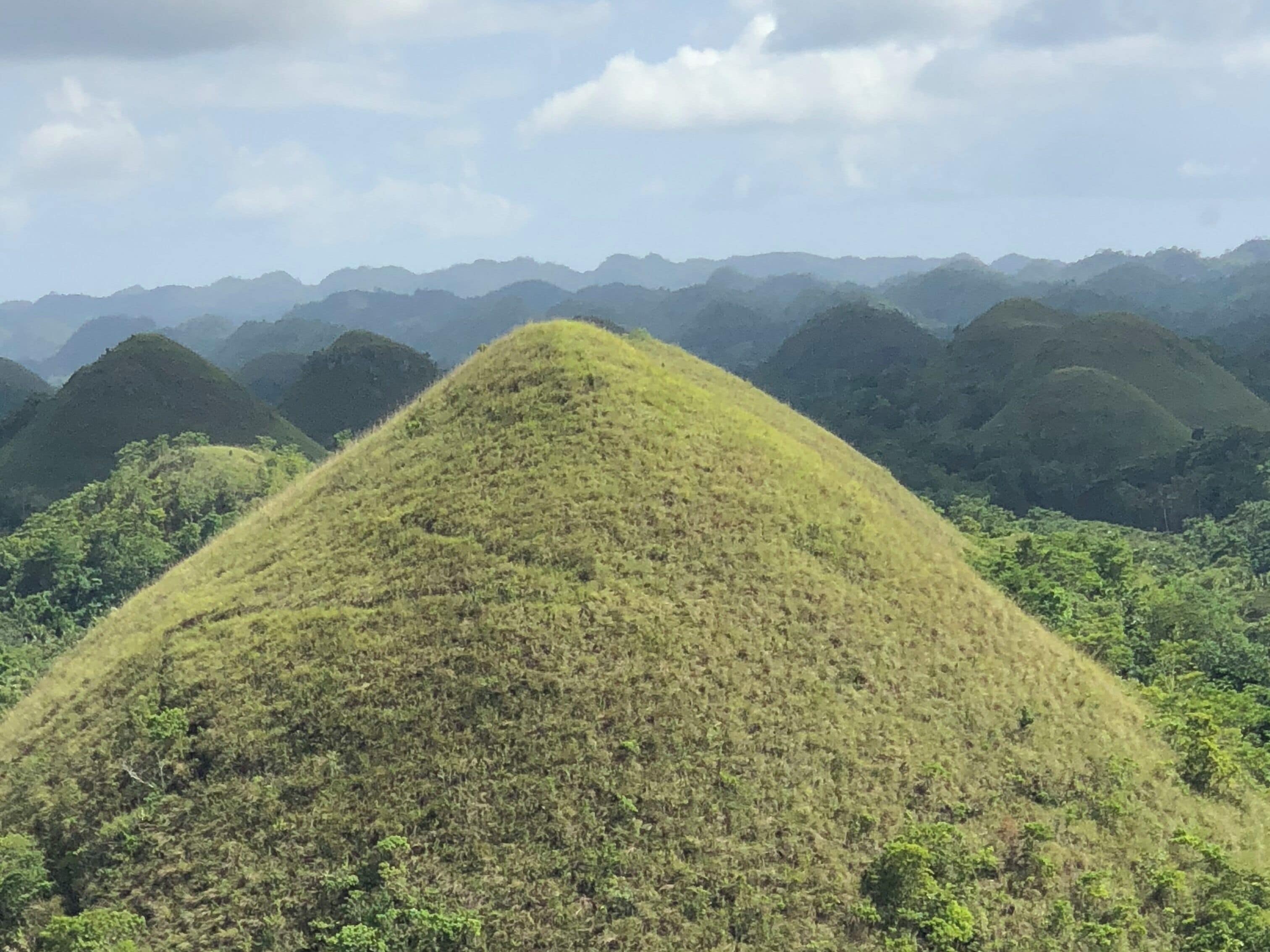 Drone shot of Chocolate Hills
