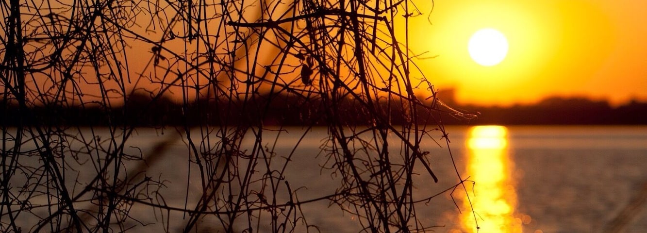 Sunset over Guma lagoon Botswana