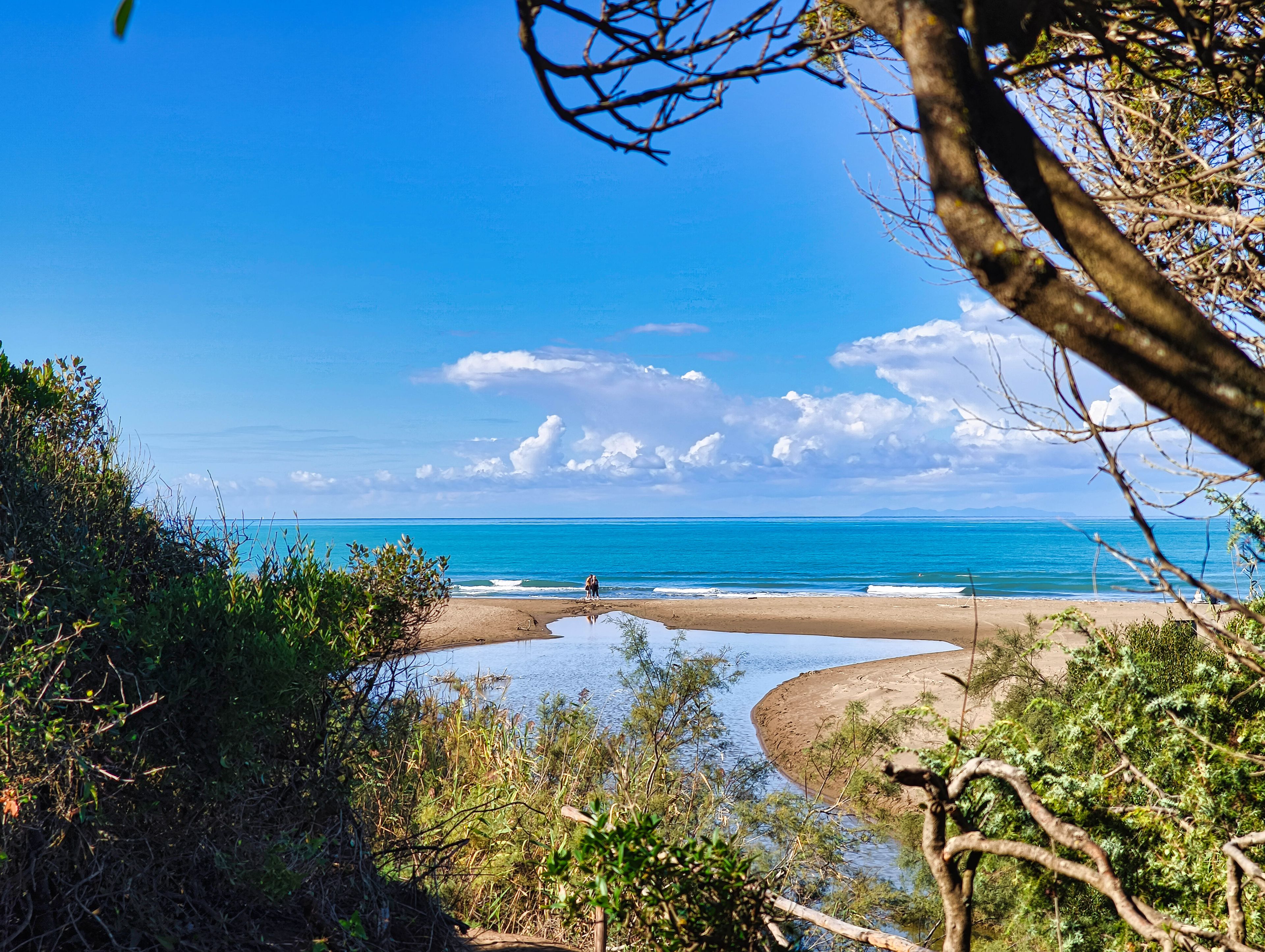 Panoramic view of Carbonifera Beach in Riotorto, Tuscany, Italy