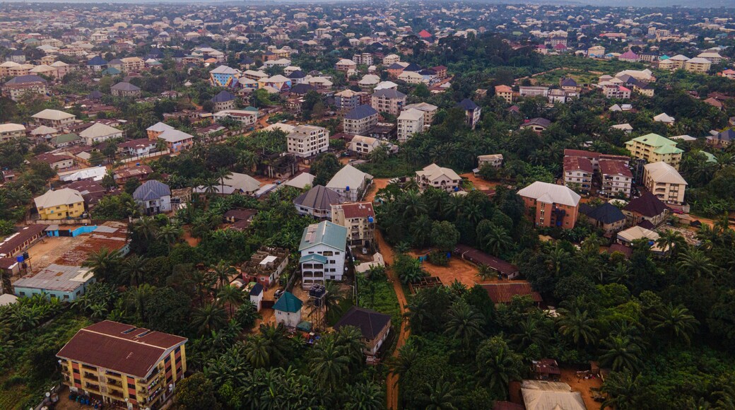 An aerial shot of the city of Nnewi, Anambra