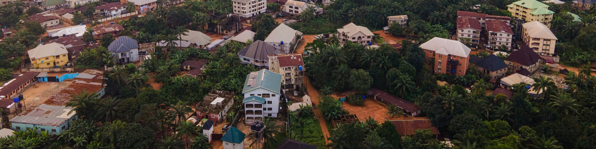 An aerial shot of the city of Nnewi, Anambra