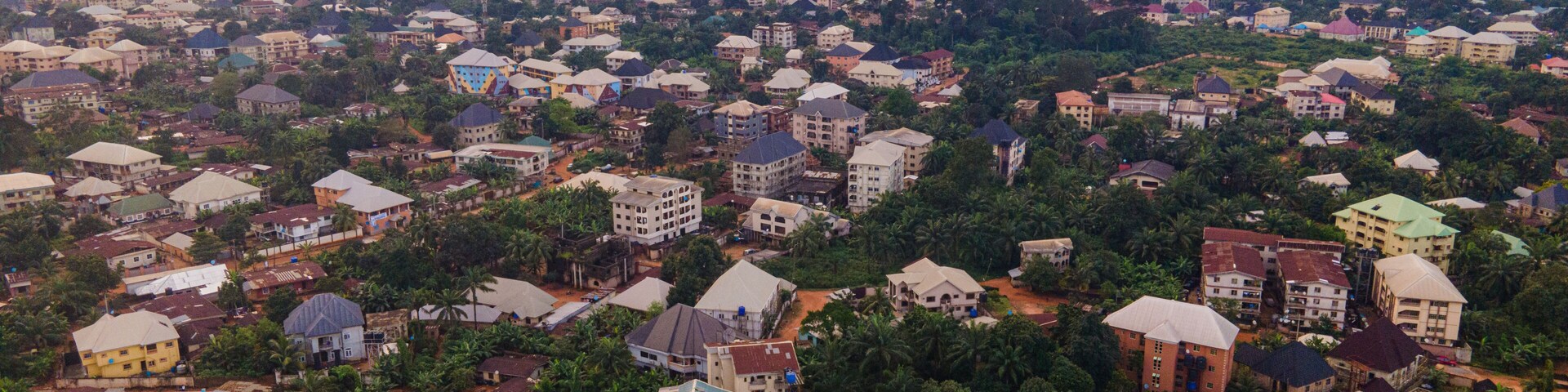 An aerial shot of the city of Nnewi, Anambra