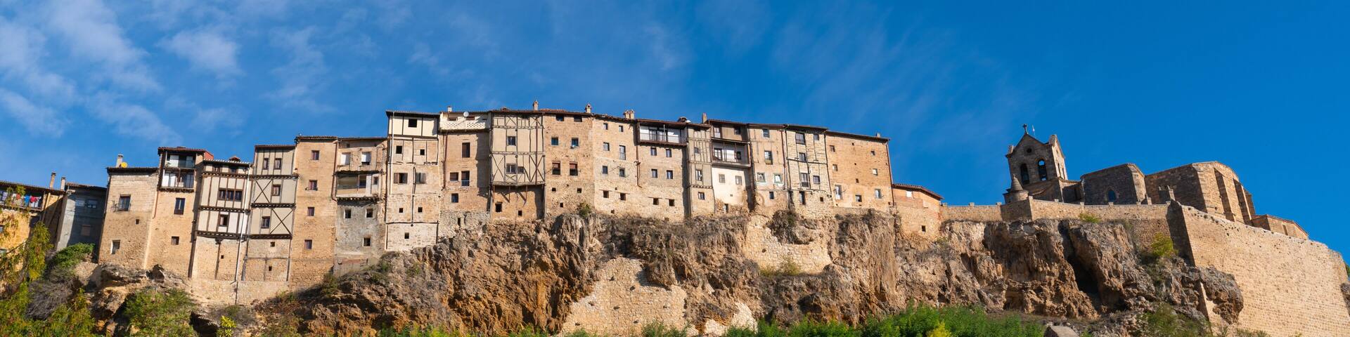 Frias Spain panoramic view beautiful architecture in historic medieval town on a hill Burgos province Castile and León