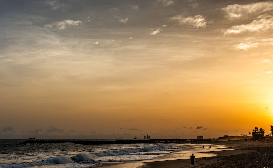 Elegunshi beach in Lagos Nigeria. It is a private beach located at Lekki near Lagos.