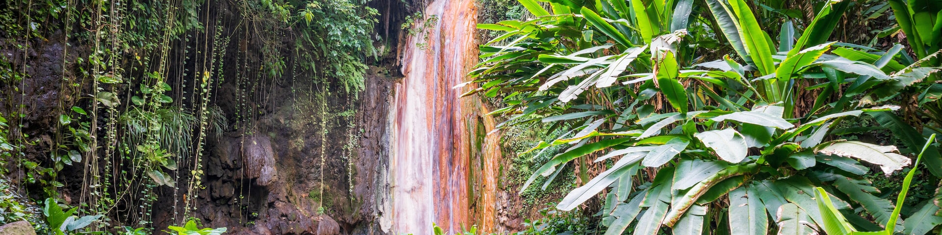 Waterfall .Soufriere, Saint Lucia, .West Indies, Eastern Caribbean