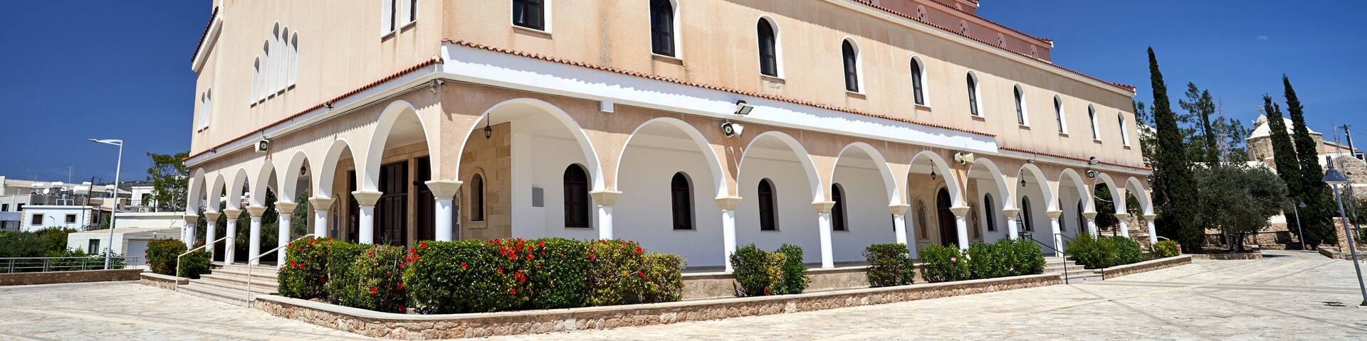 Orthodox church in the neo-Byzantine style in the town of Emba on the island of Cyprus