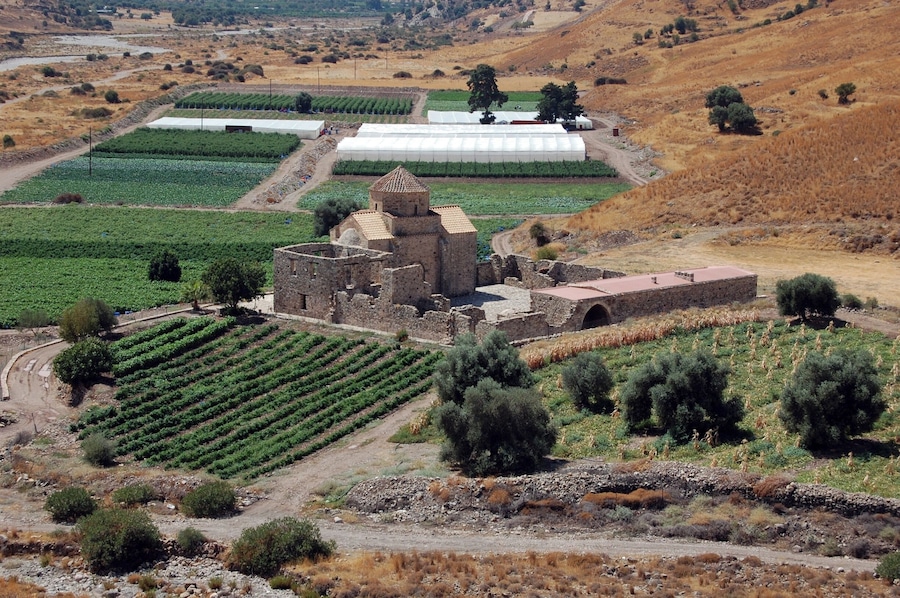 Panagia tou Sinti or Panayia tou Sinti is a remarkable cultural monument and is located in Pentalia, on the west bank of Xeros River.
The date that the monastery was built is not well known but the church belongs to the first half of the 16th century. It is an Orthodox monastery and is dedicated to the Virgin Mary.In 1997 it received an Europa Nostra award for its restoration and conservation.