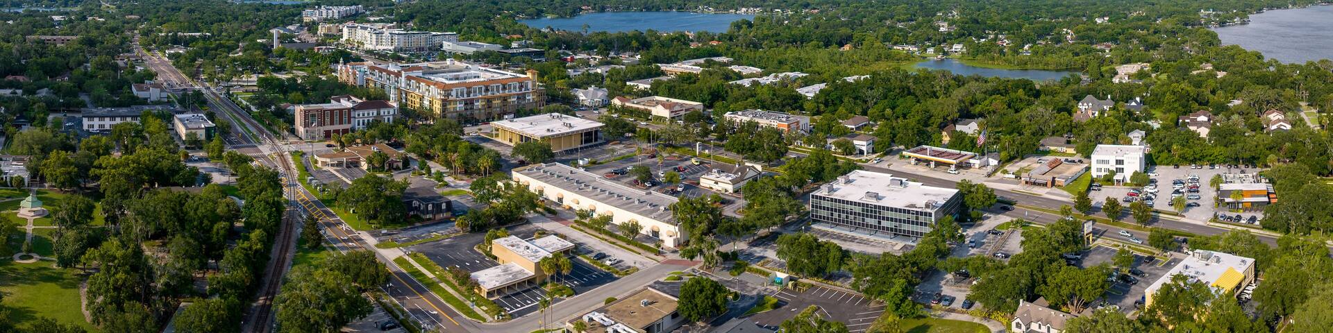 Aerial Panoramic view of Maitland, Florida June 27, 2022