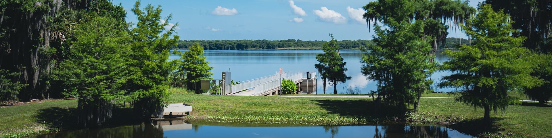Central Winds Park on Lake Jesup in Winter Springs, a town within Metro Orlando, Florida