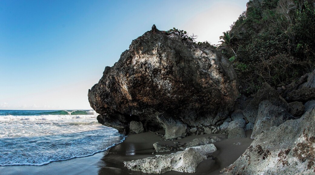Cobra head wave on secluded beach in Quebradillas, Puerto Rico.