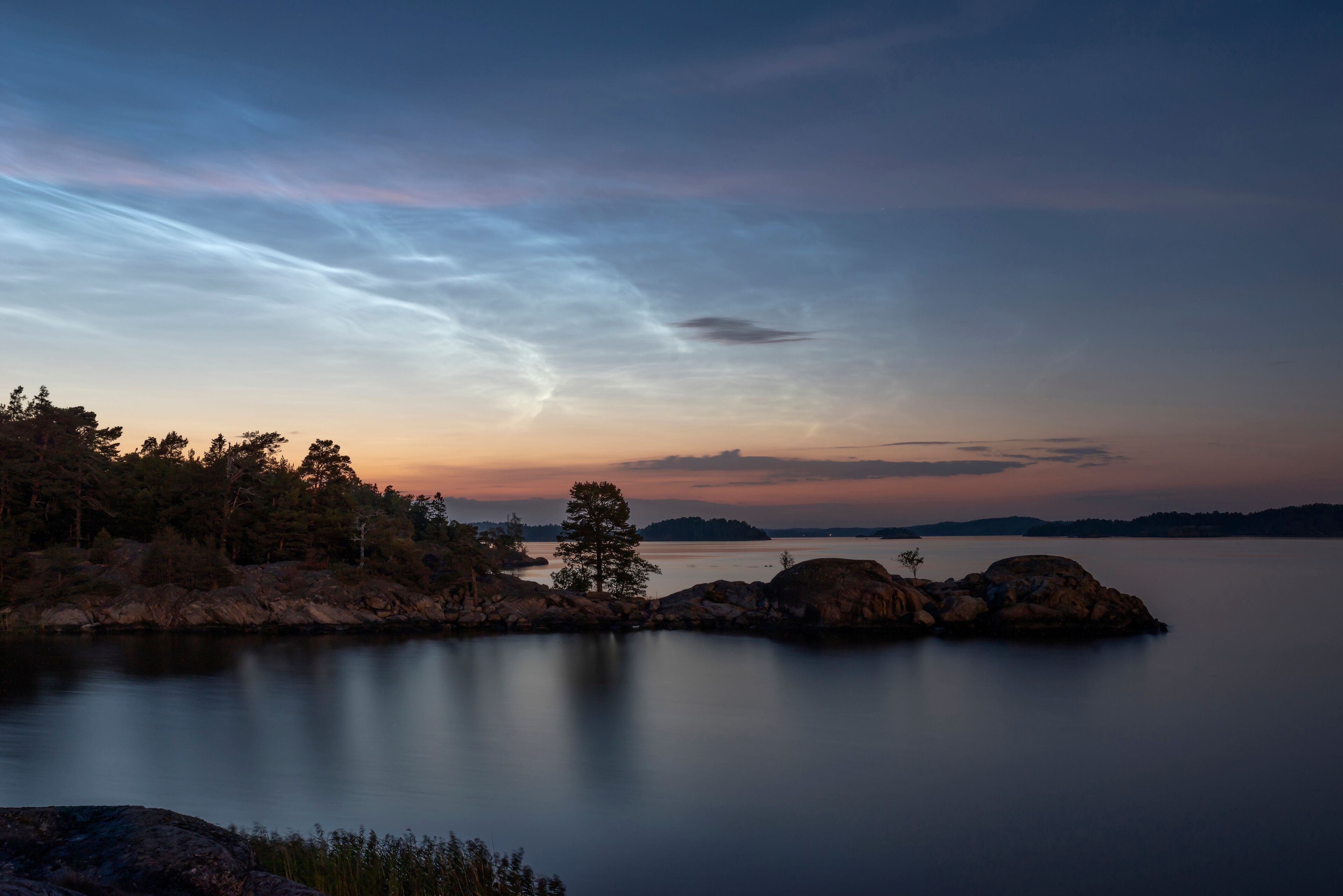 Coastline at sunset in Morko,Sweden