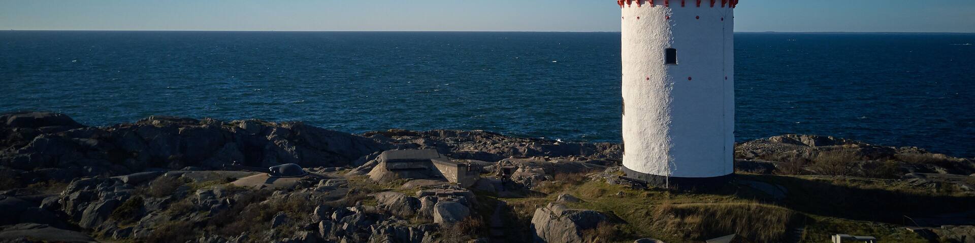 Lighthouse in Swedish village Landsort on the island of Oja