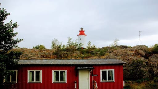 This #red cottage in Landsort, Sweden is actually a Youth Hostel.
My partner and I stayed here in Autumn and had the whole place to ourselves. Landsort is covered in very explorable old military barracks and small wild apple trees. If you ever want a getaway accessible by public transit from Stockholm, this lovely place will make you feel like you're living in a Swedish storybook.