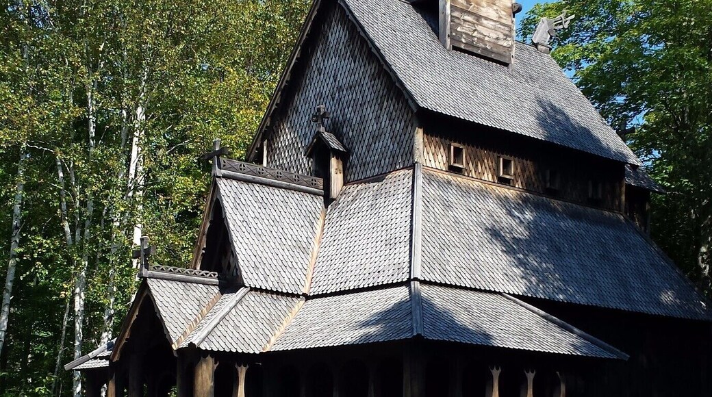 Stavkirke Was Modeled After Style Of Church Once Common In Middle Ages. This wooden church is found in the woods of Washington island, Wisconsin