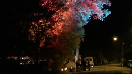 This light up tree is to be seen during a festival called skördefest at Öland in September.
