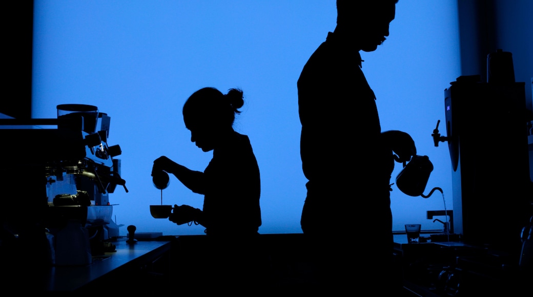 Baristas preparing coffee, Dean Street, Boerum Hill, Brooklyn, New York City, USA