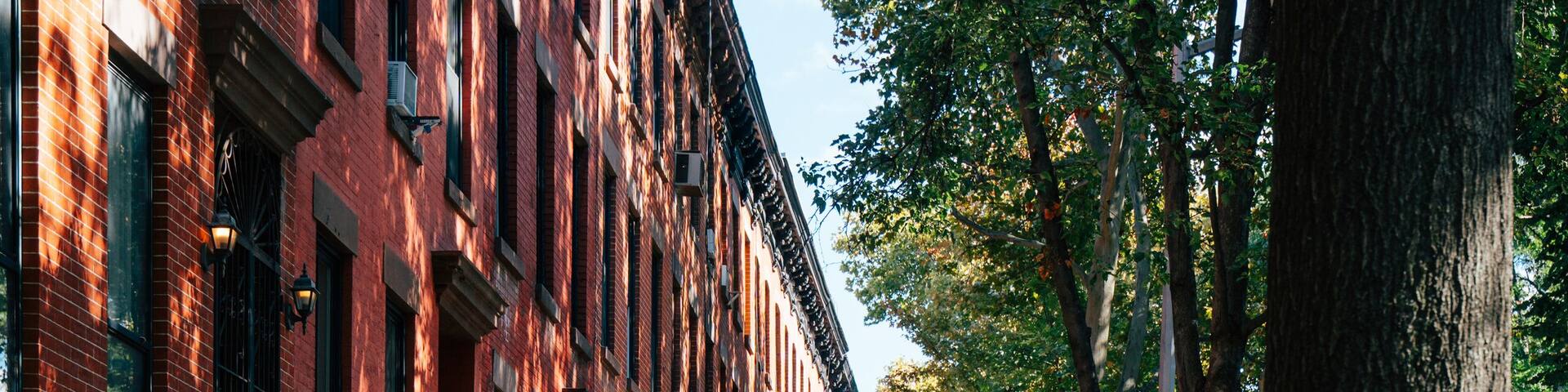 Charming tree-lined street in Boerum Hill featuring classic brow