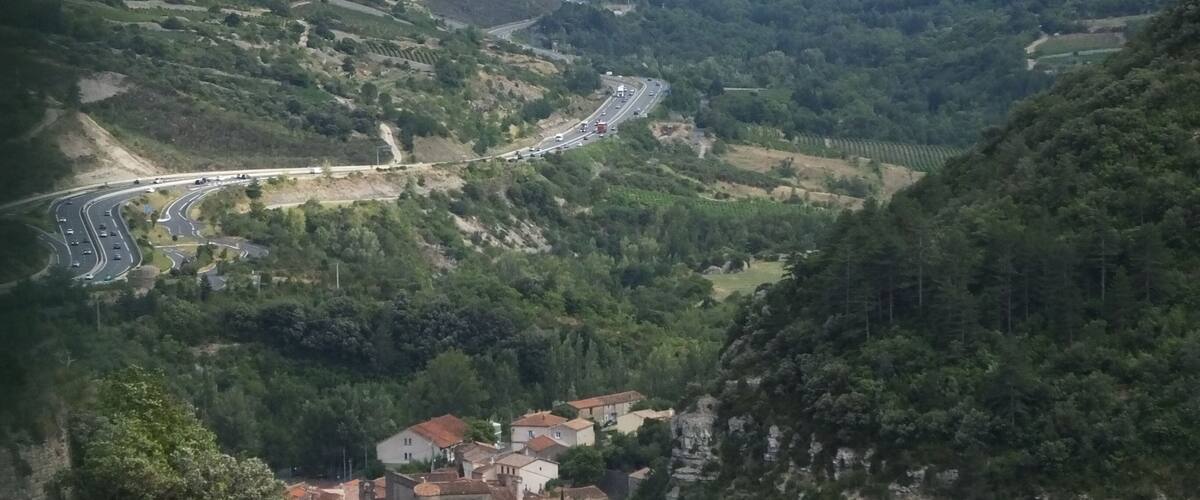Aire de Belvédère de l' Escalettes, south bound before J51on the A75 autoroute in Hérault. Pégairolles de l'Escalette