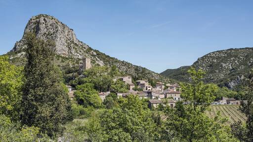 The village of Saint-Jean-de-Buèges, Hérault, France