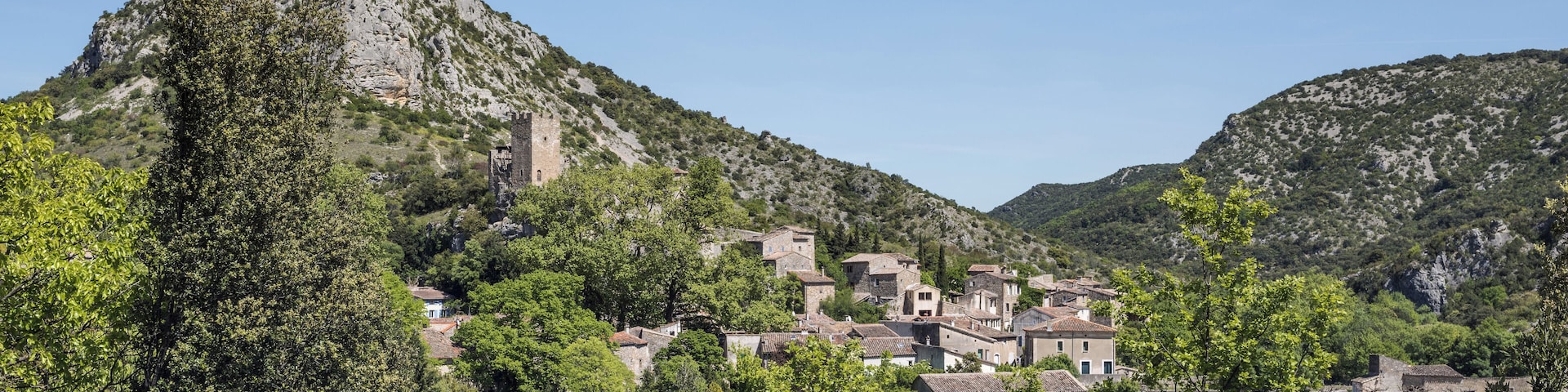 The village of Saint-Jean-de-Buèges, Hérault, France