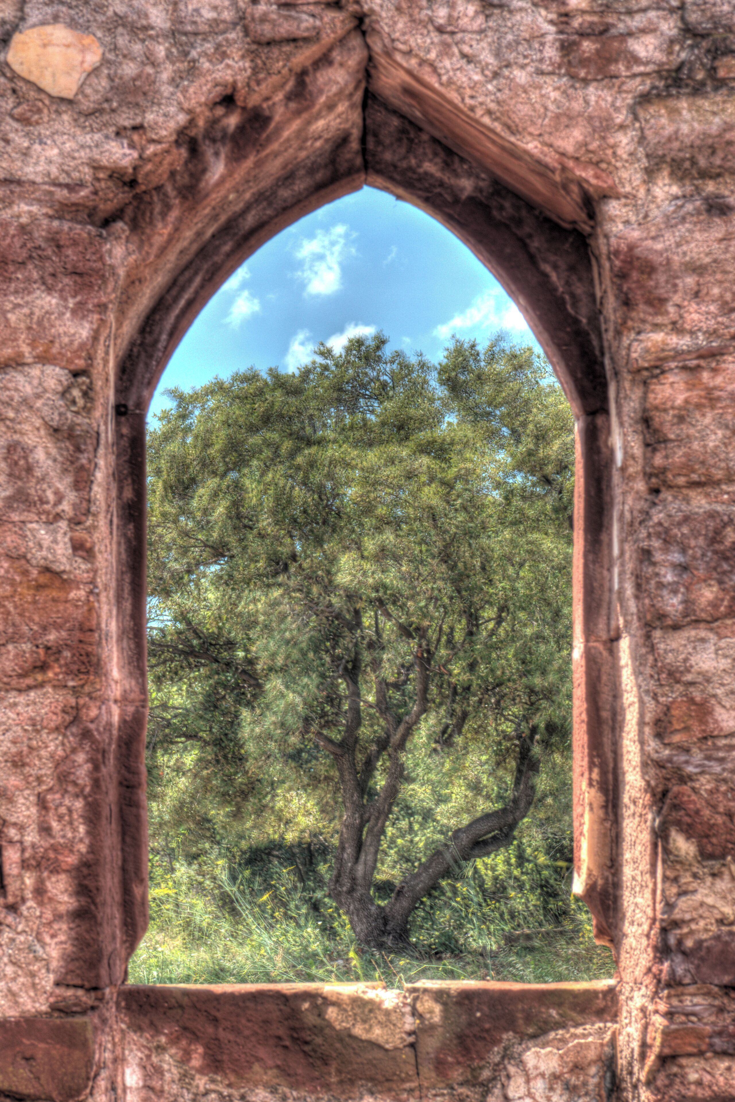 Inside abandoned church or chaple 