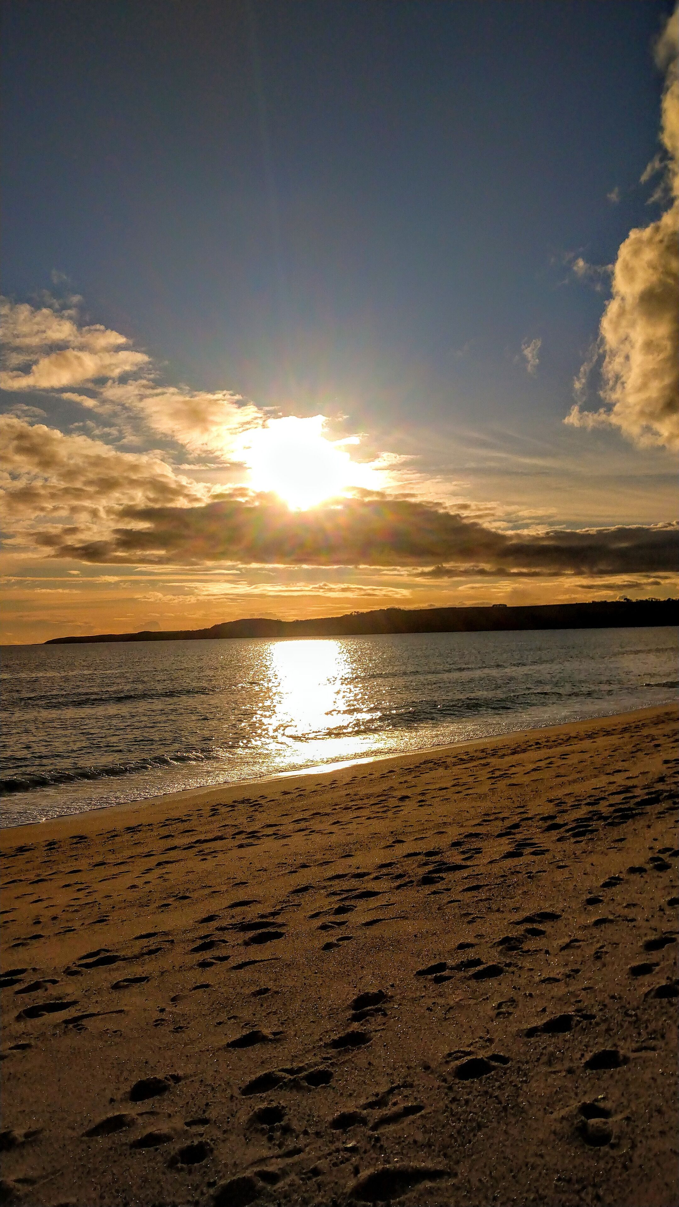 Just before Sunset at Carlyon Bay Cornwall in mid December giving Great contrast of colours as the sun slowly slips away