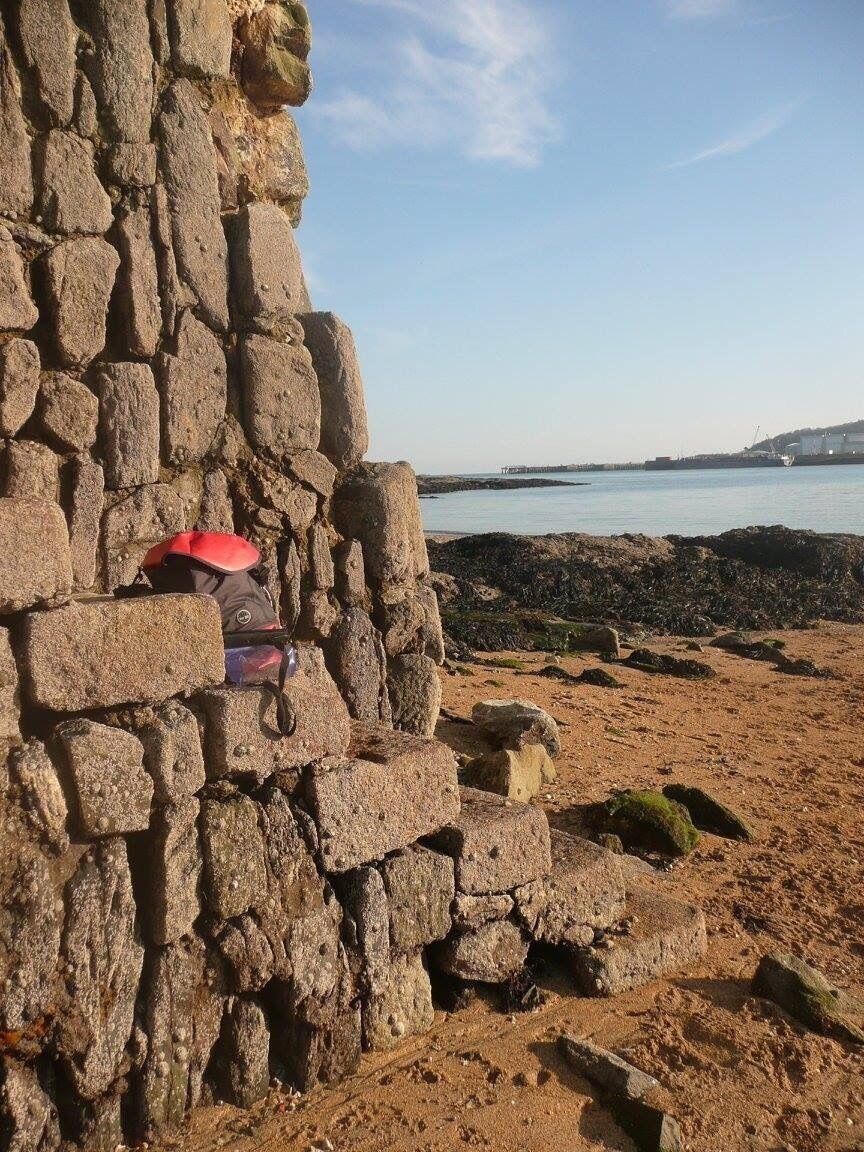 This is one of my favourite beaches for launching the kayak from...it's a really quiet little beach but the view is of Falmouth Docks and the town, St Mawes and Mylor and the beaches of Falmouth around the Headland are all options.  Really low tide today so it was a long carry to the waters edge!