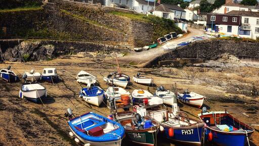The beautiful Portscatho on the Roseland Peninsula in Cornwall UK