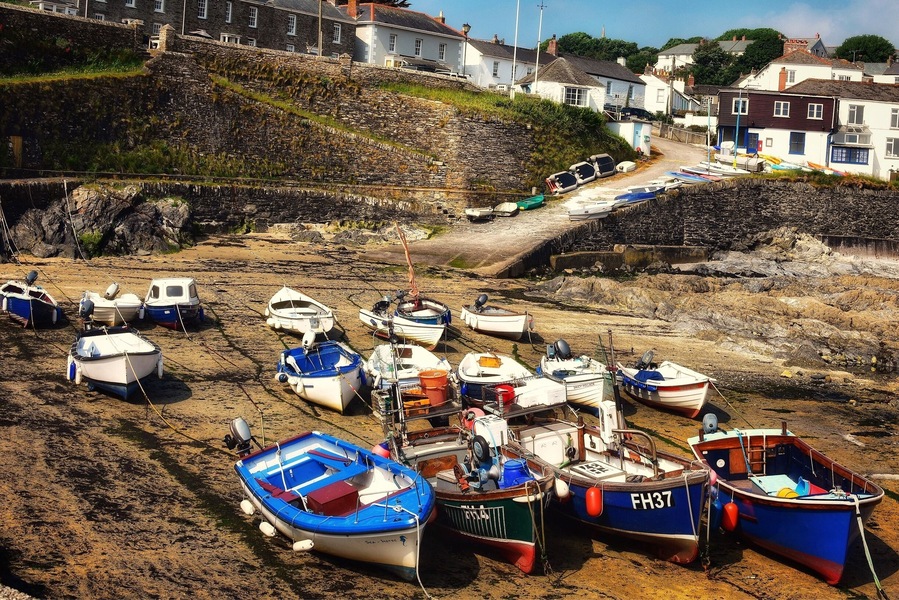 The beautiful Portscatho on the Roseland Peninsula in Cornwall UK