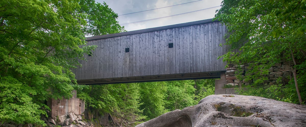 the landmark bulls bridge covered bridge in new england
