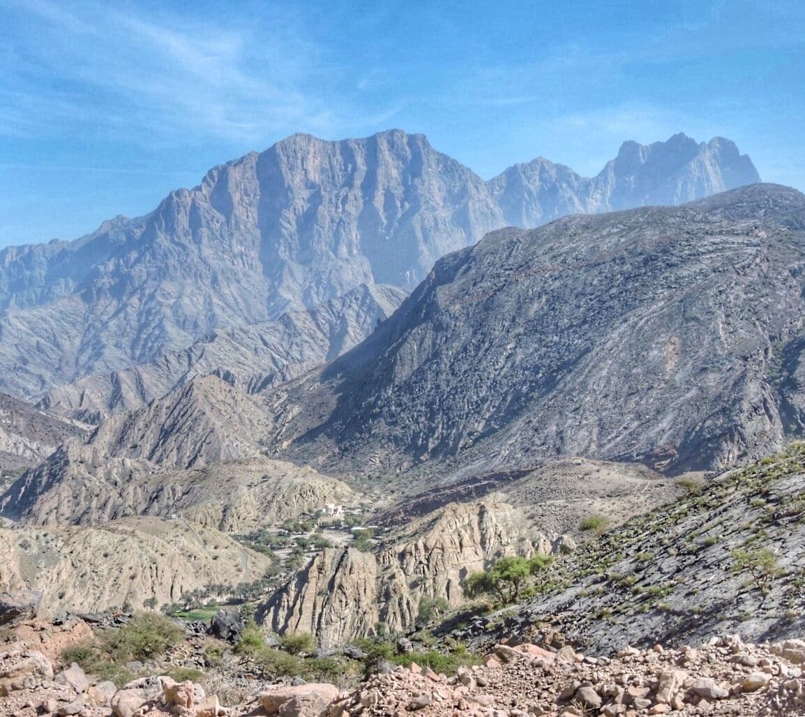 A stunning view from the off road to the snake gorge in mounts Hajar. Very tricky drive but worthwhile