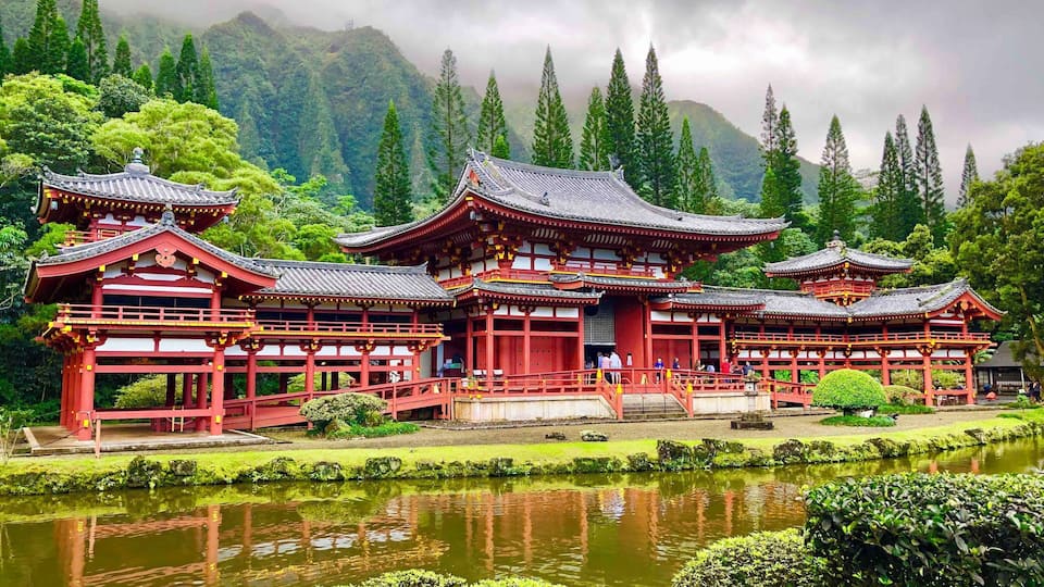 Secluded far from the roads view is a hidden temple.