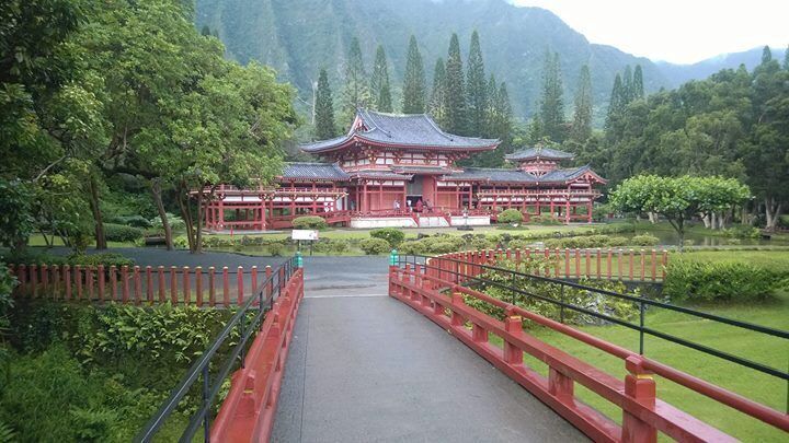 Byodo-In Temple on Oahu Island. A faithful recreation of the larger Buddhist temple in Japan.