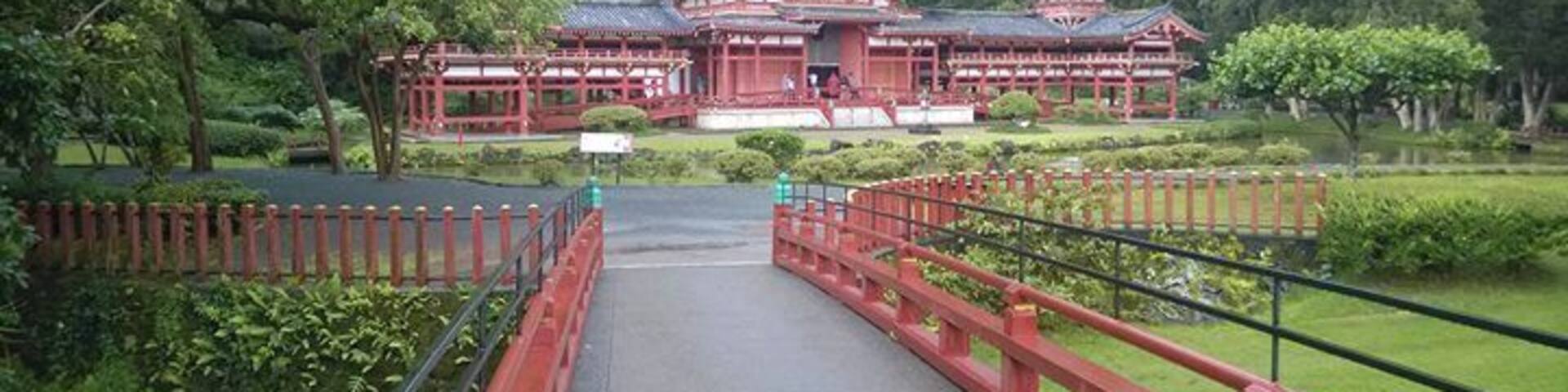 Byodo-In Temple on Oahu Island. A faithful recreation of the larger Buddhist temple in Japan.