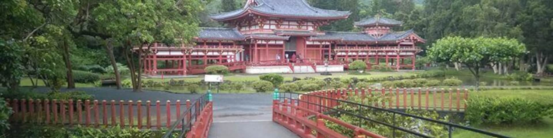 Byodo-In Temple on Oahu Island. A faithful recreation of the larger Buddhist temple in Japan.