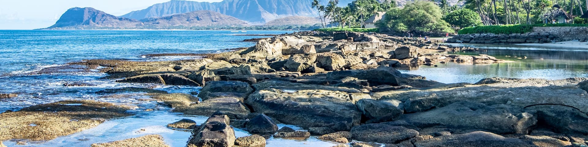 beautiful blue sky and beach scenes on secret beach oahu hwaii