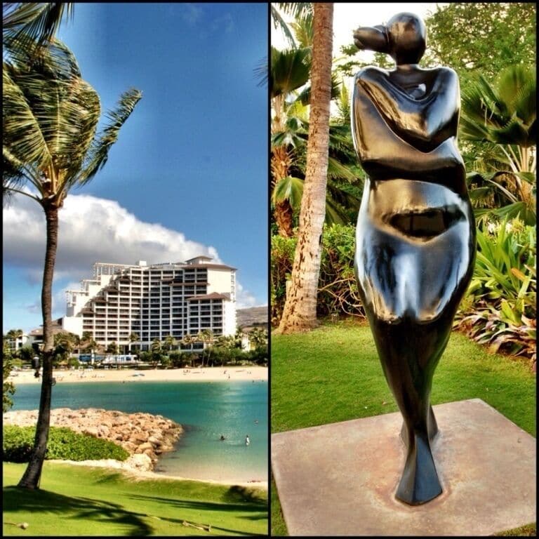 Marriott's Ko Olina Beach Club. Not so Shabby. Rooms and villas are spacious with fabulous views. This statue is located in a garden path area that is worth exploring. Walking distance access to sister property JW Marriott Ihilani Resort & Spa and the Ko Olina Golf Club and Marina.
