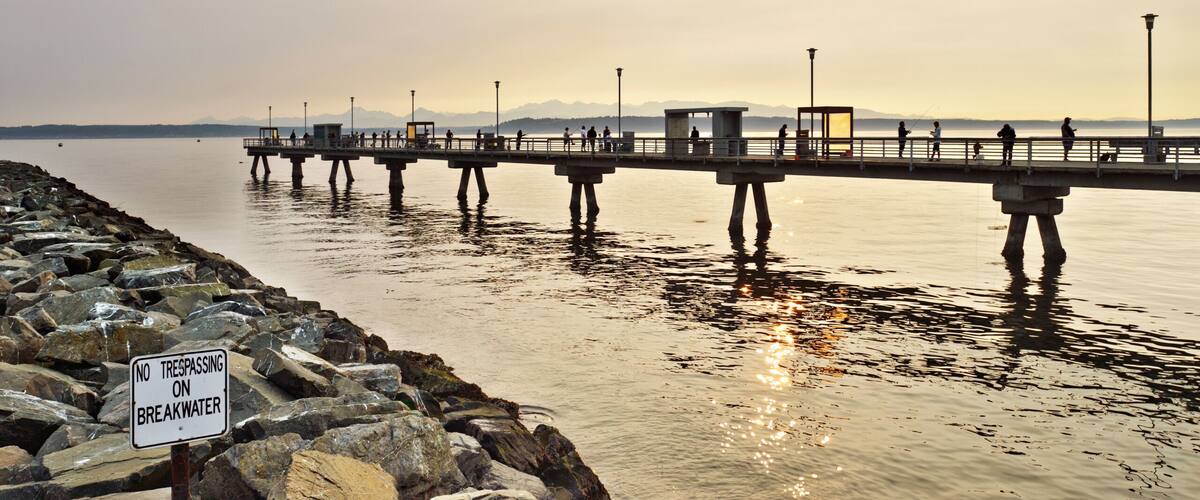 Near sunset over the fishing pier in Edmonds