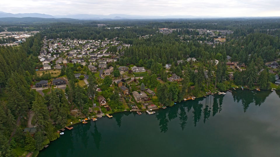 Lake Wilderness - Maple Valley Washington Housing Residential Neighborhood Aerial