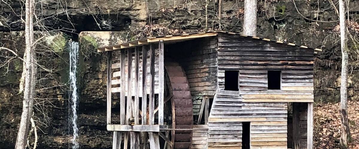 Falling Springs Mill near Winona, Missouri. You will pass a beautiful little cemetery just before getting there
