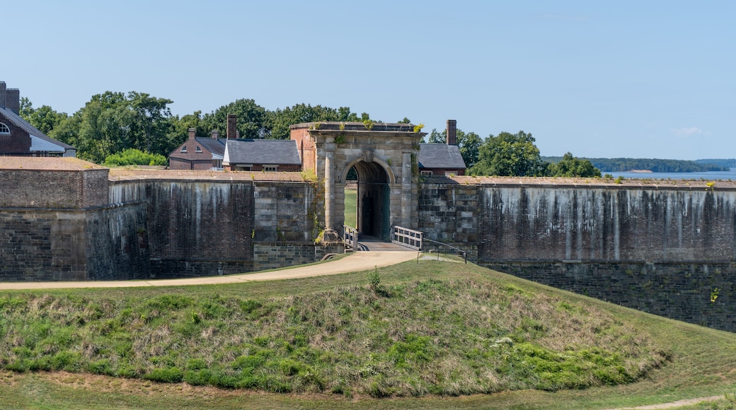 Fort Washington Park, in Fort Washington, Maryland. Historic defensive fort protecting Washington D.C., overlooking Potomac River. National Park Service, National Capital Parks-East. Gatehouse.