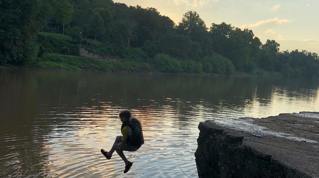 Remnants of old lock wall