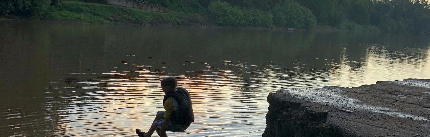 Remnants of old lock wall