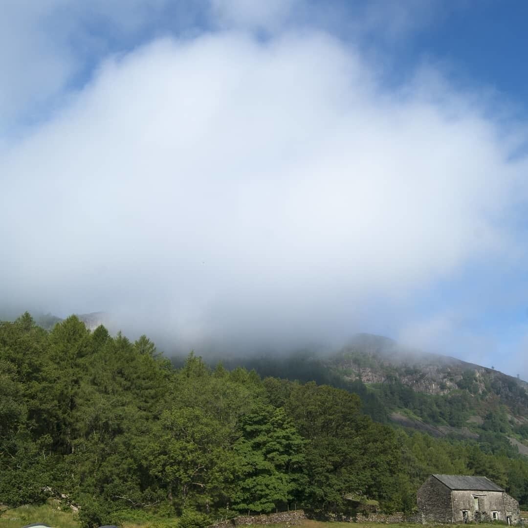 Low cloud. View from the tent #camping #lakedistrict #nature #baysbrowncampsite #tent #chapelstile #lakedistrict #cumbria #uk 