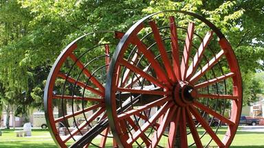 located outside the court house