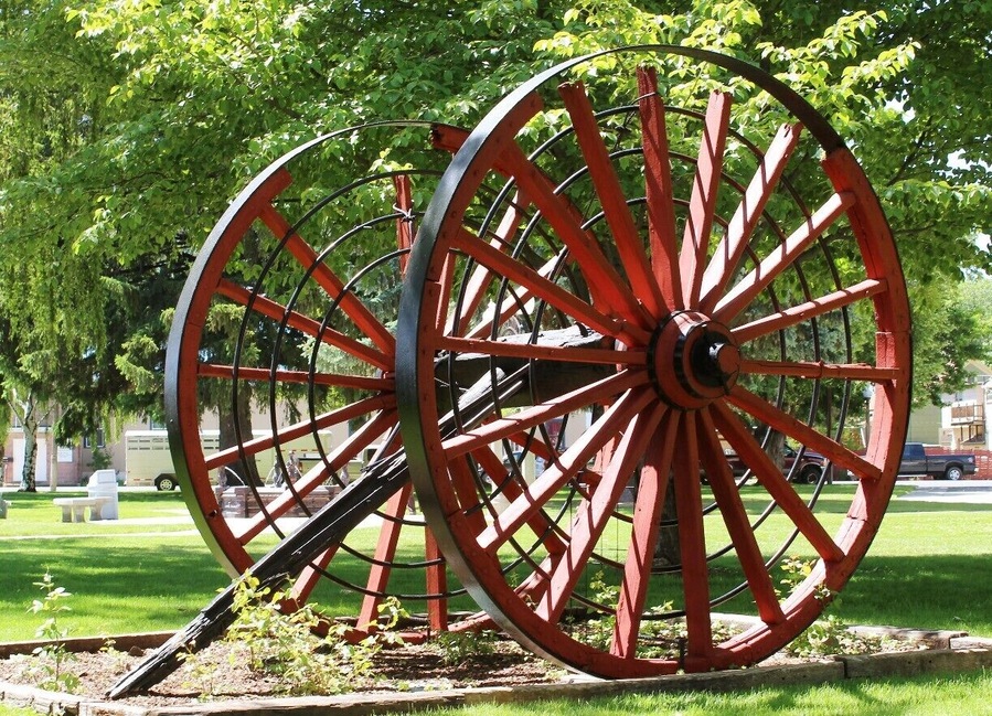 located outside the court house