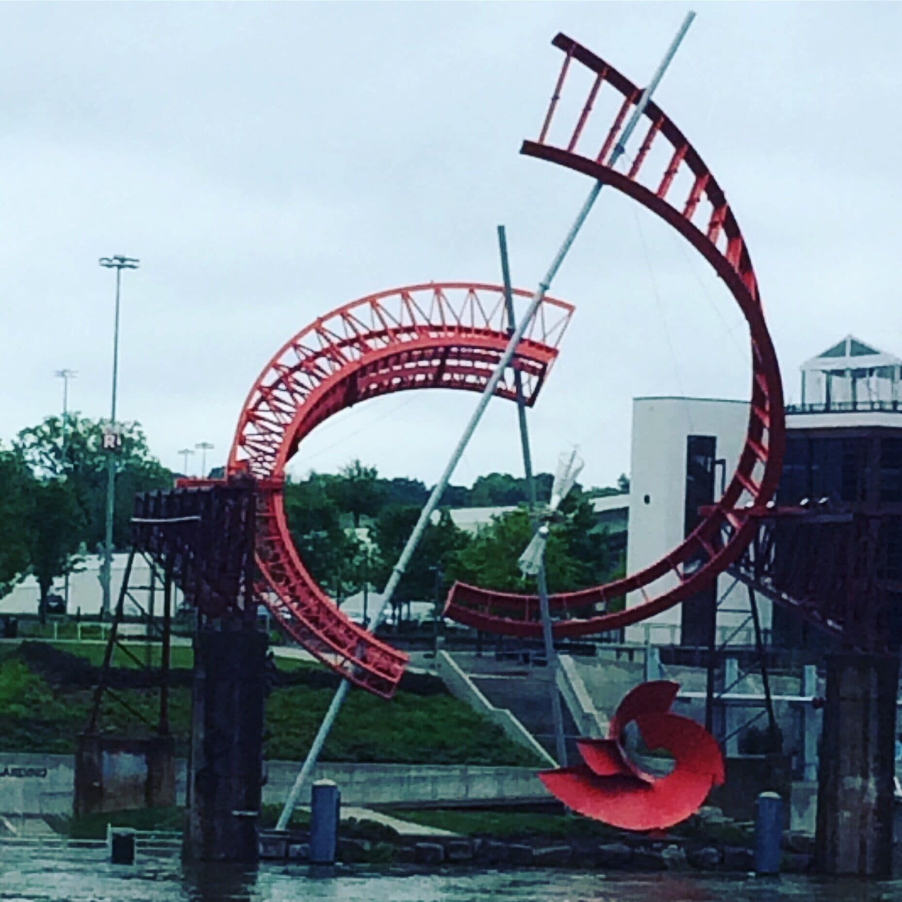 Cool sculpture on the river in Nashville - a party city full of hidden art #patterns