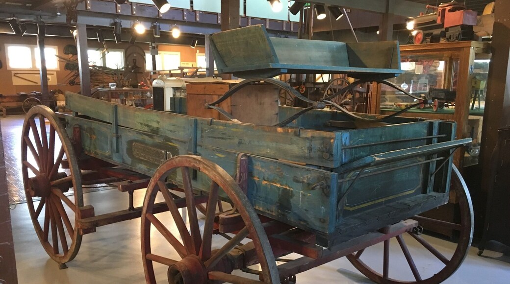 Museum is full of antique farming equipment. Old log homes on the property and Metro police keep their horses next door. Admission is free